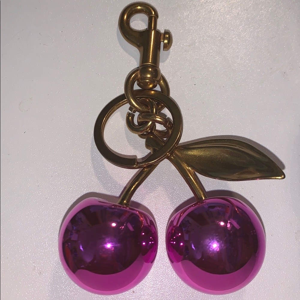 Metallic Cherry purse/bag charm Keychain